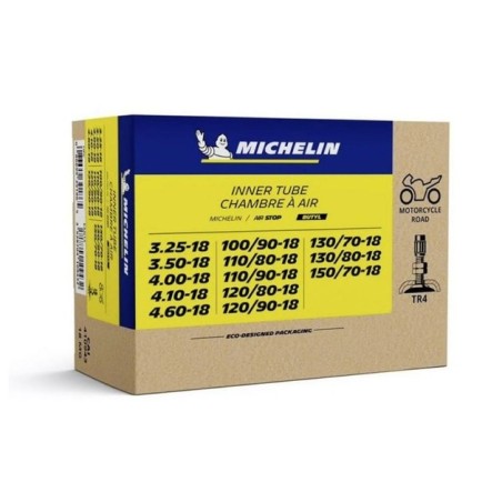 CHAMBRE A AIR MOTO MICHELIN STREET 120/90-18 VALVE DROITE TR4