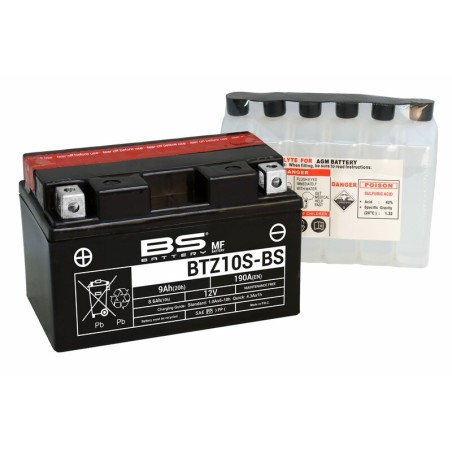 BATTERIE BS BATTERY BTZ10S-BS SANS ENTRETIEN AVEC PACK ACIDE