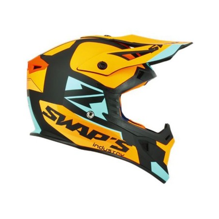 CASQUE SWAP'S BLUR S818 ORANGE & BLEU TURQUOISE