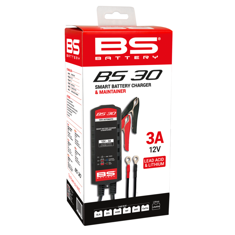 CHARGEUR DE BATTERIE ACIDE & LITHIUM BS BATTERY BS30 - 12V 3A