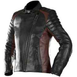 BLOUSON OVERLAP TINA NOIR & MARRON