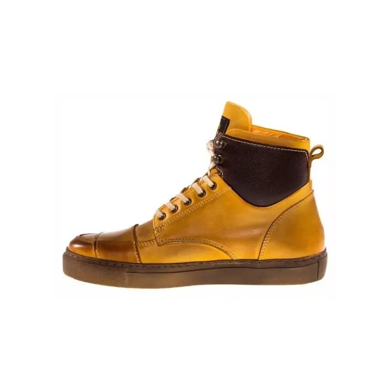 CHAUSSURES MOTO HELSTONS CUIR UTAH PEACH WAXED - Riders34