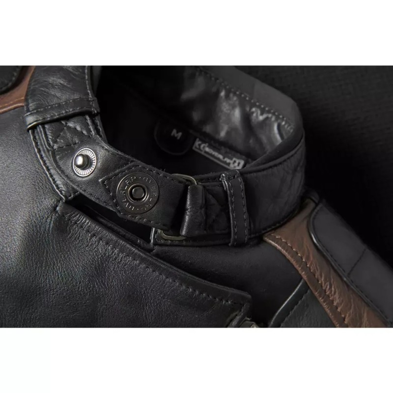 BLOUSON OVERLAP TINA NOIR & MARRON