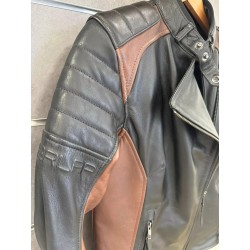 BLOUSON OVERLAP TINA NOIR & MARRON