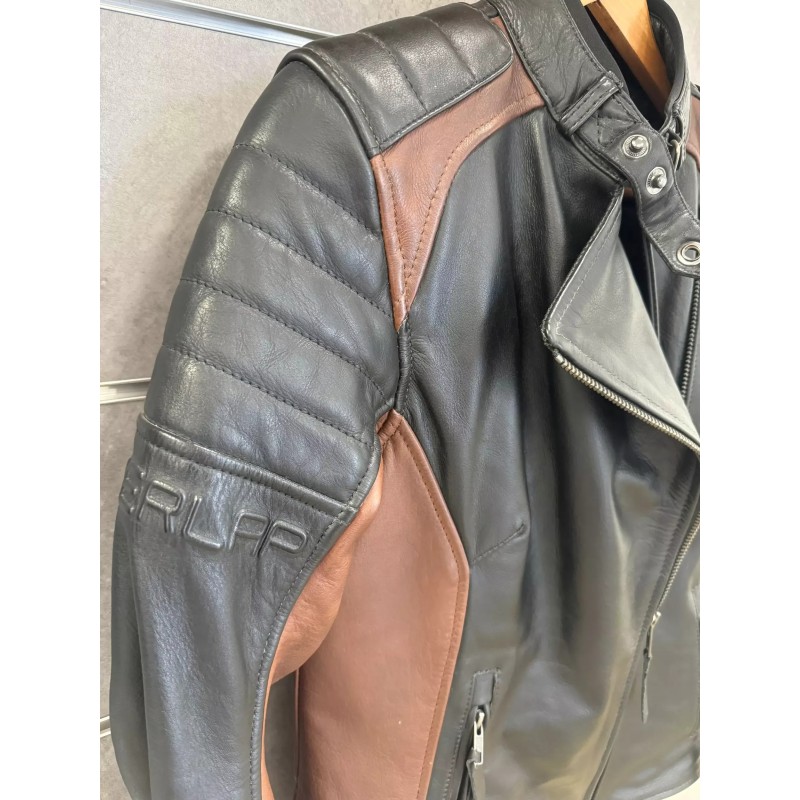 BLOUSON OVERLAP TINA NOIR & MARRON
