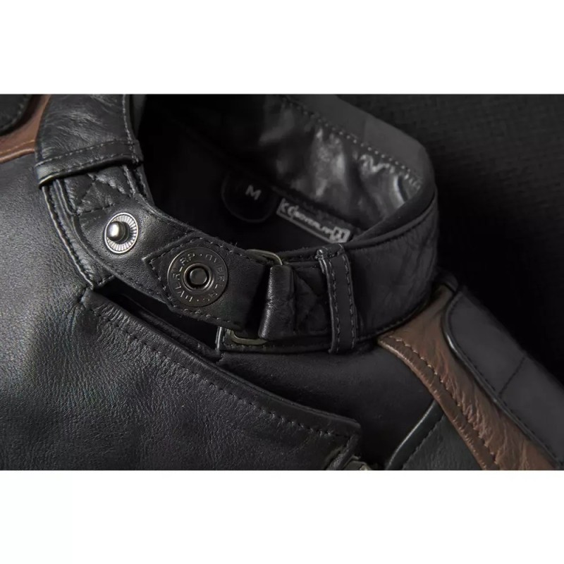 BLOUSON OVERLAP TINA NOIR & MARRON
